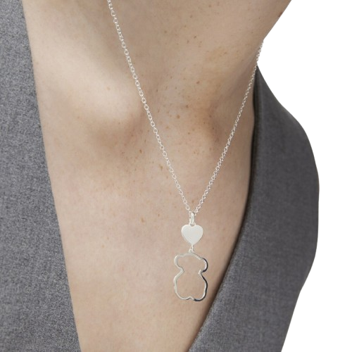 Collar de plata motivo oso New Silueta