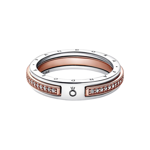 Anillo Pandora Anillo Logo y Pavé en Dos Tonos Pandora Signature - Imagen 3