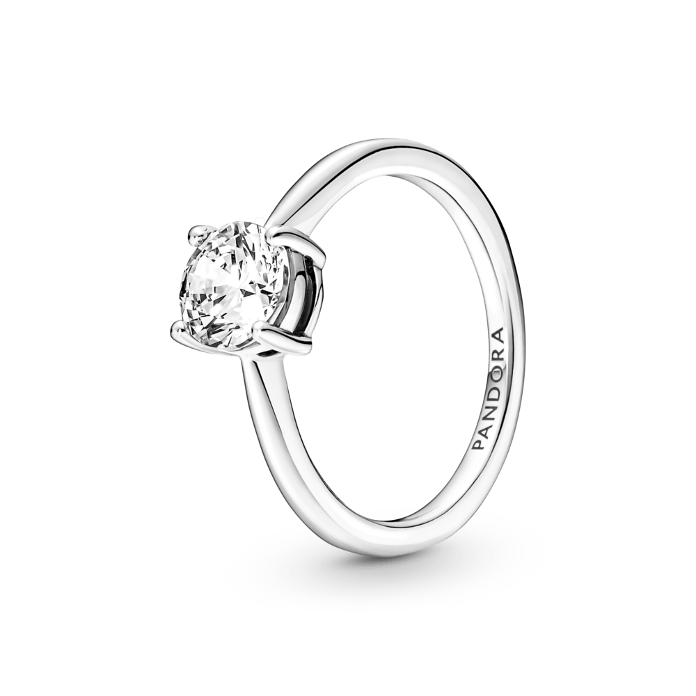 Anillo Pandora Anillo Solitario En Plata De Ley Brillante - Vista principal