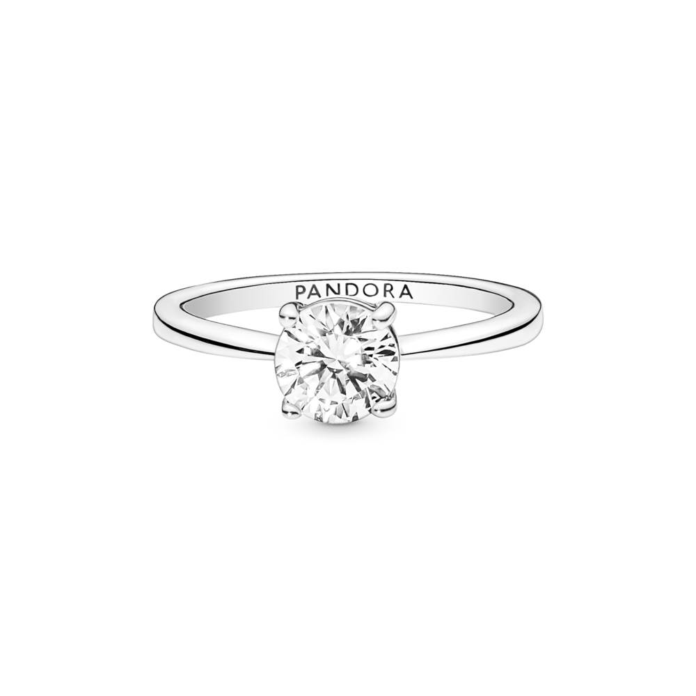 Anillo Pandora Anillo Solitario En Plata De Ley Brillante - Vista detalle