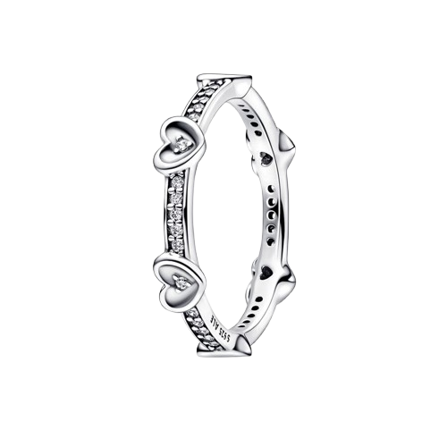 Anillo Corazones Radiantes Brillantes