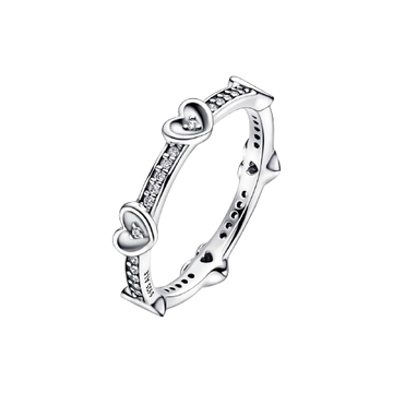 Anillo Corazones Radiantes Brillantes