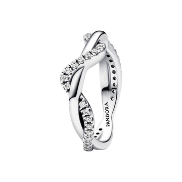 Anillo Ola Brillante Entrelazada