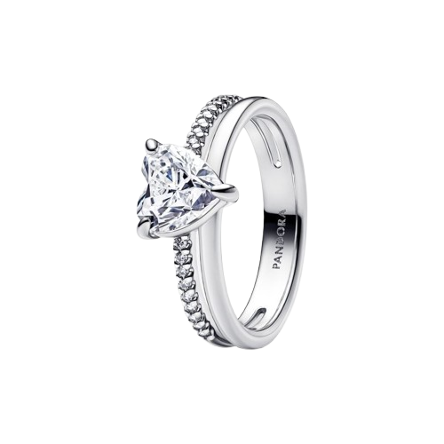 Anillo Corazón Doble Banda