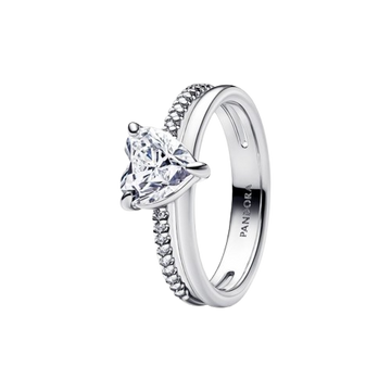 Anillo Corazón Doble Banda