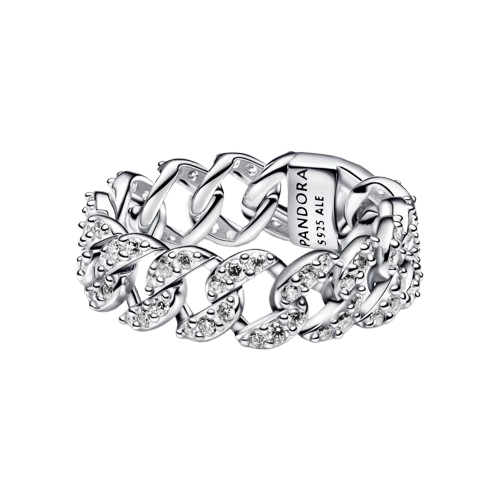 Anillo Pandora Anillo Cadena Cubana en Pavé - Vista principal