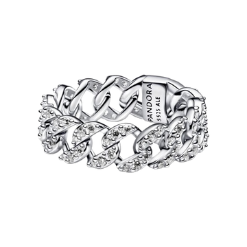 Anillo Pandora Anillo Cadena Cubana en Pavé - Vista principal