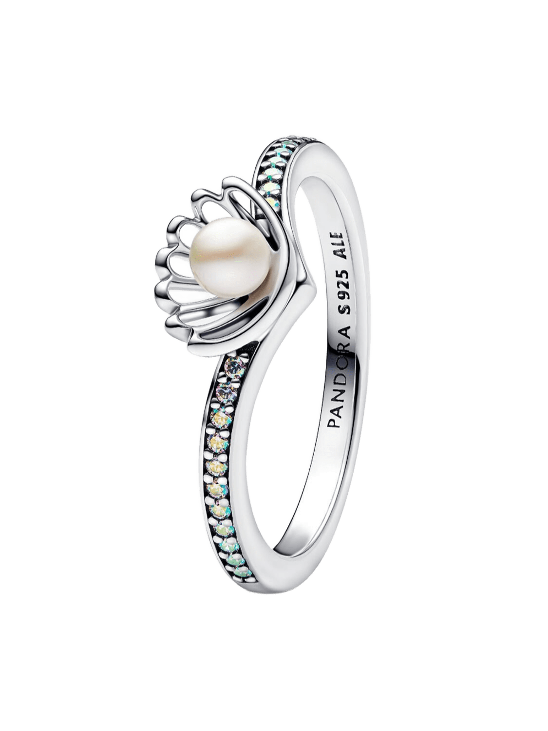 Anillo Pandora Anillo Perla Cultivada de Agua Dulce Tratada Concha Princesa Ariel de Disney - Vista principal