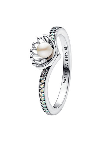 Anillo Pandora Anillo Perla Cultivada de Agua Dulce Tratada Concha Princesa Ariel de Disney - Vista principal