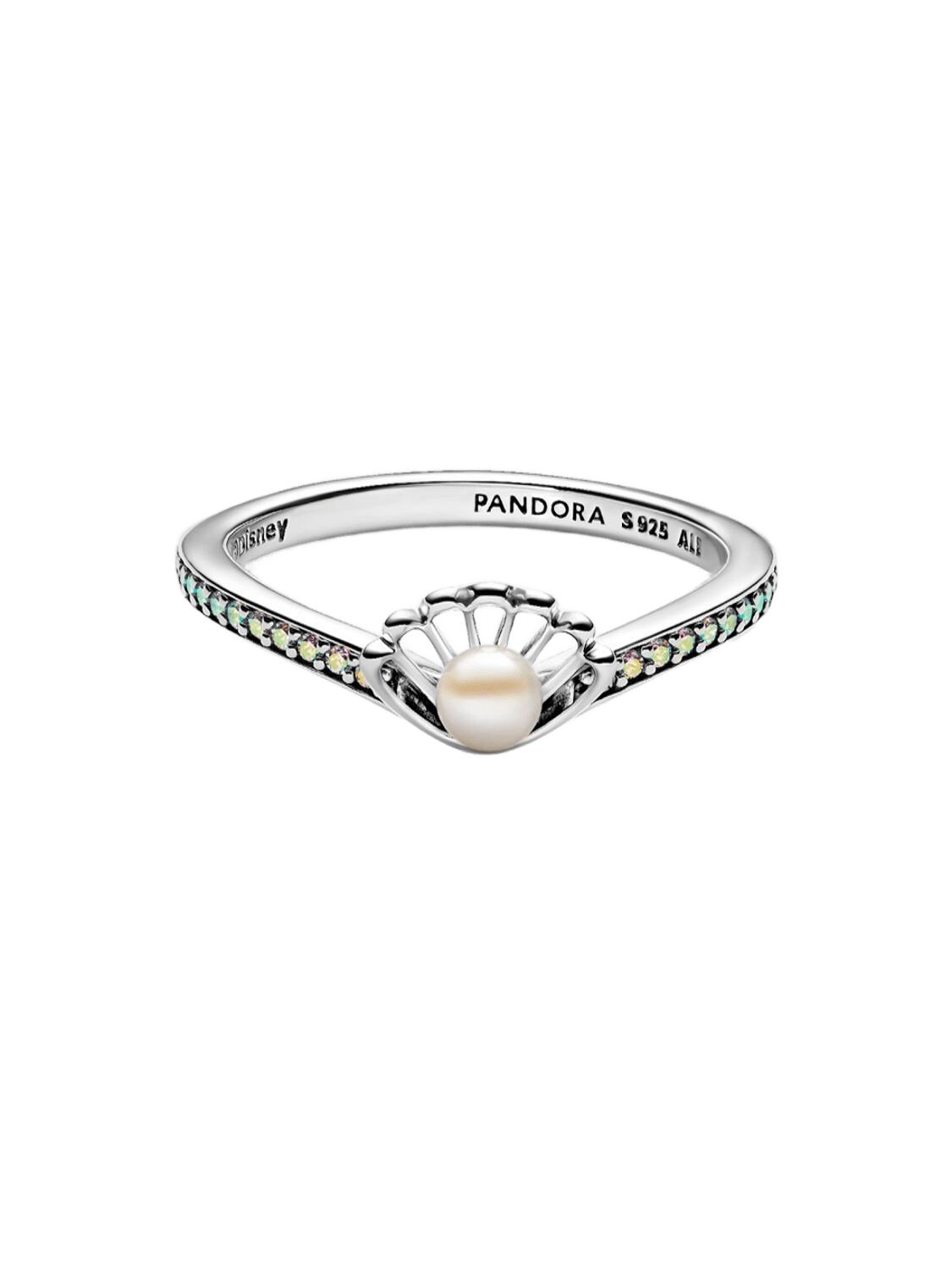Anillo Pandora Anillo Perla Cultivada de Agua Dulce Tratada Concha Princesa Ariel de Disney - Vista detalle