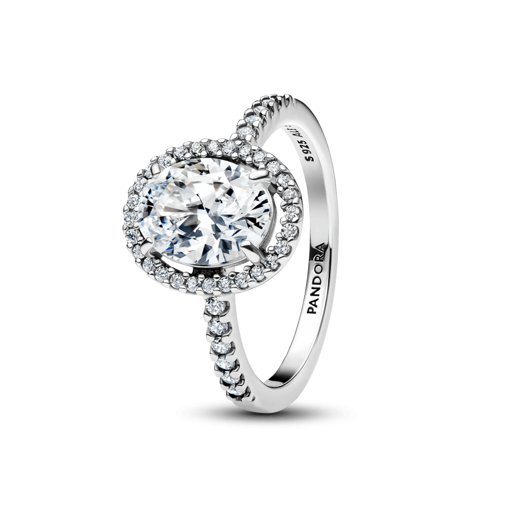 Anillo Pandora Anillo Halo Ovalado Brillante Plateado - Vista principal