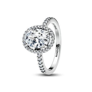 Anillo Pandora Anillo Halo Ovalado Brillante Plateado - Vista principal