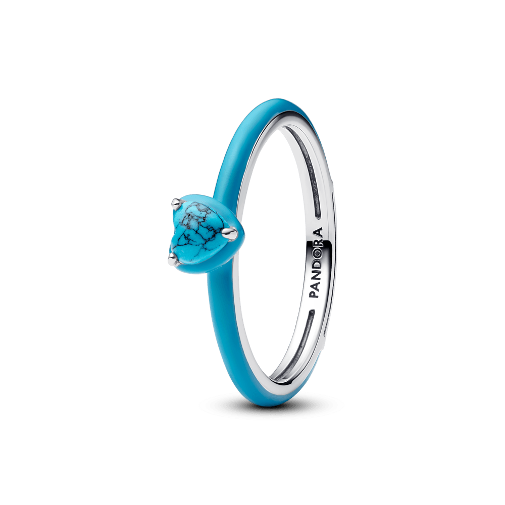 Anillo Pandora Anillo Gema Corazón Color Turquesa - Vista principal