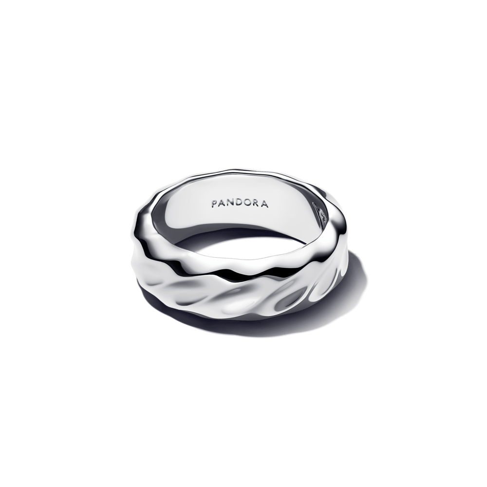 Anillo Pandora Anillo Banda Ancha Ondulada Plateado - Vista detalle