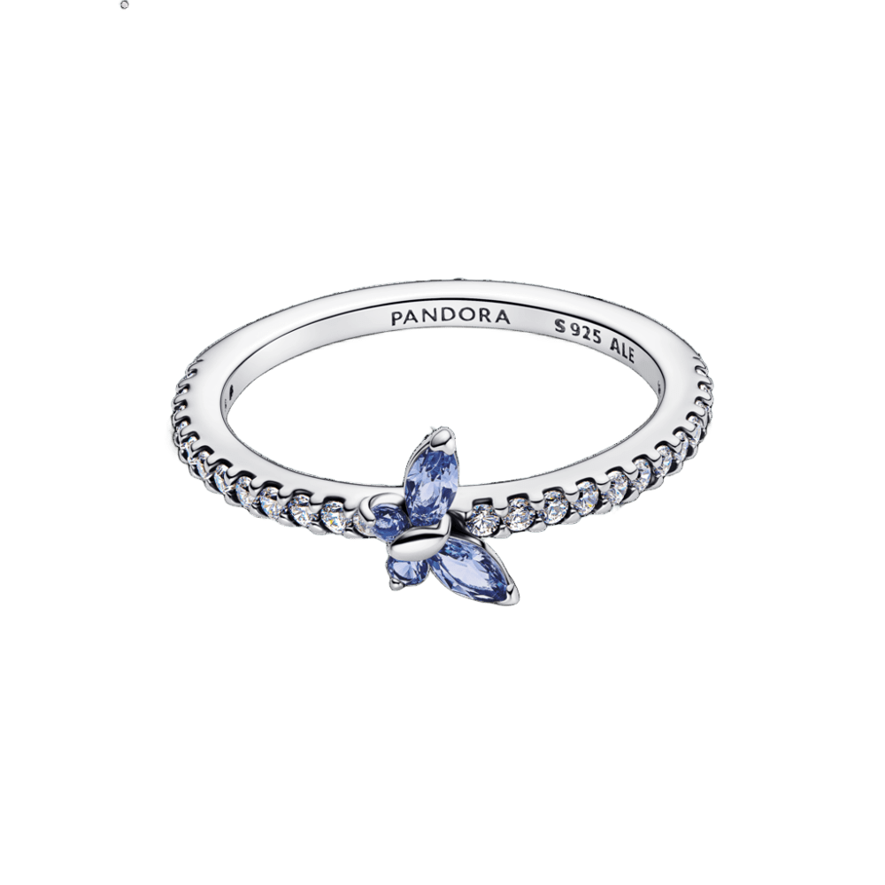 Anillo Pandora Anillo Mariposa Resplandeciente Azul - Vista detalle
