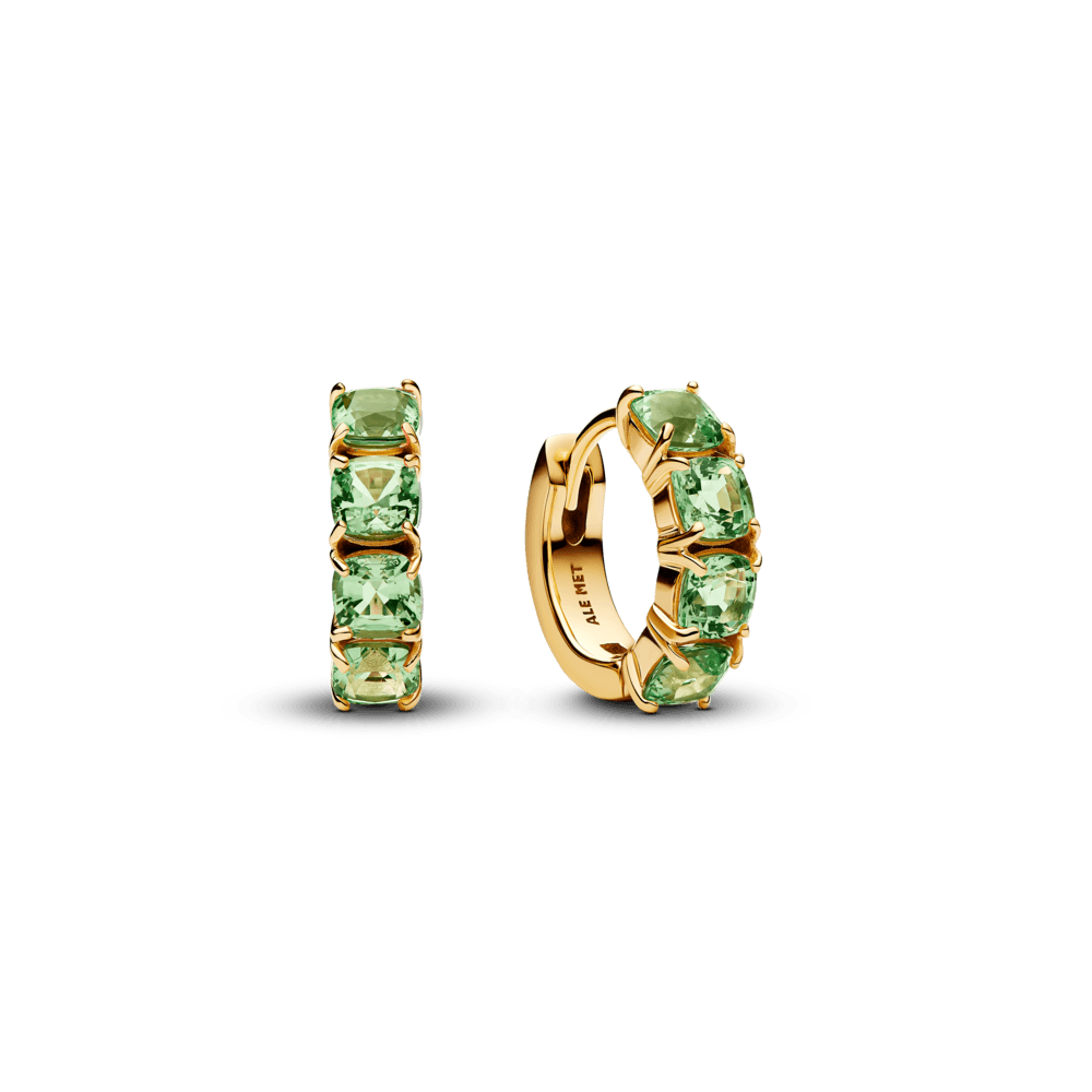 Aros Pandora Aretes de Aro Verdes - Vista principal