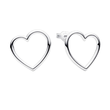 Pendientes de botón Corazón de Frente