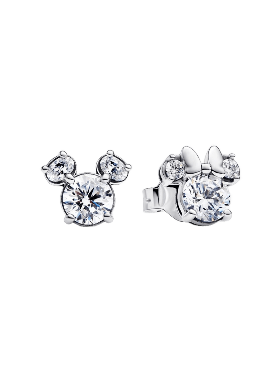 Aros Pandora Pendientes de Botón Mickey y Minnie Mouse Brillantes de Disney - Vista principal