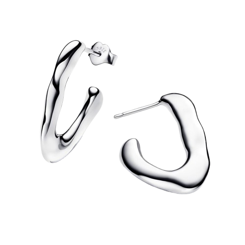 Pendientes de Aro Abierto Forma Orgánica en V
