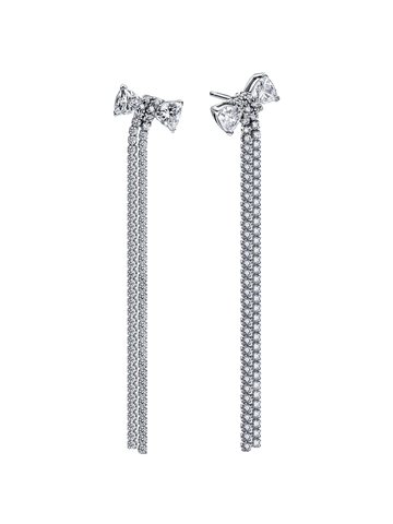 Pendientes Colgantes Lazo en Pavé