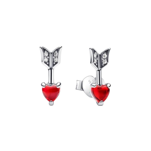 Aros Pandora Pendientes Flecha y Corazón Cristal de Murano - Vista principal