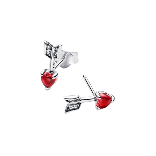 Aros Pandora Pendientes Flecha y Corazón Cristal de Murano - Vista detalle