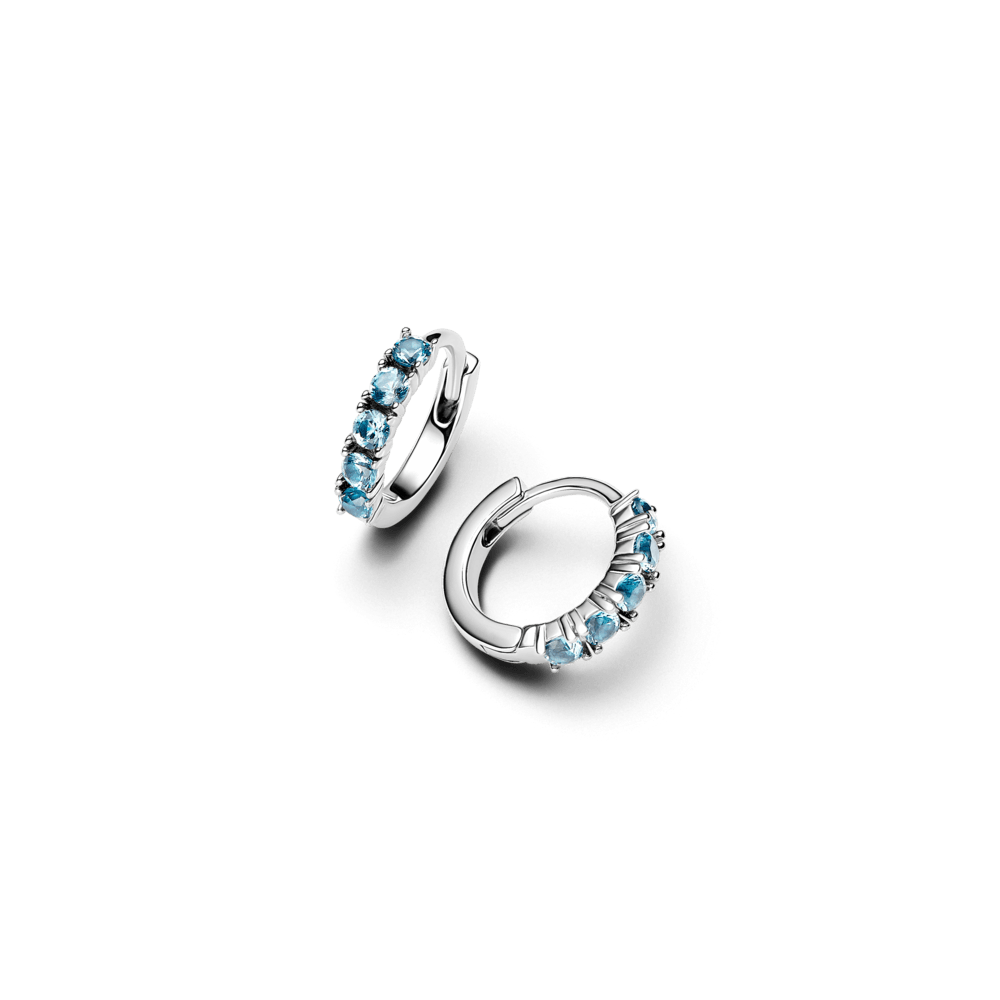 Aros Pandora Aretes Abrazo Azul Claro - Vista detalle