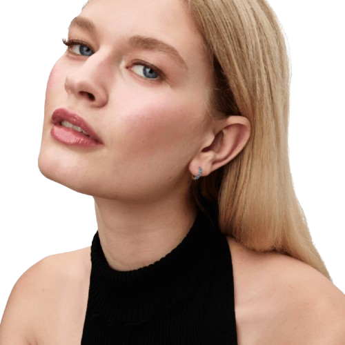 Pendientes de Aro Azul Claro