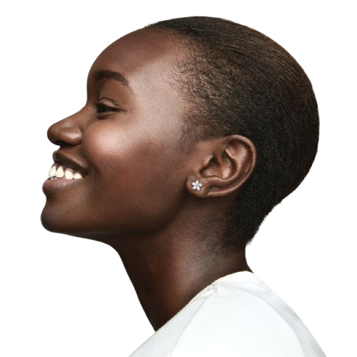 Pendientes de Botón Brillante Copo de Nieve