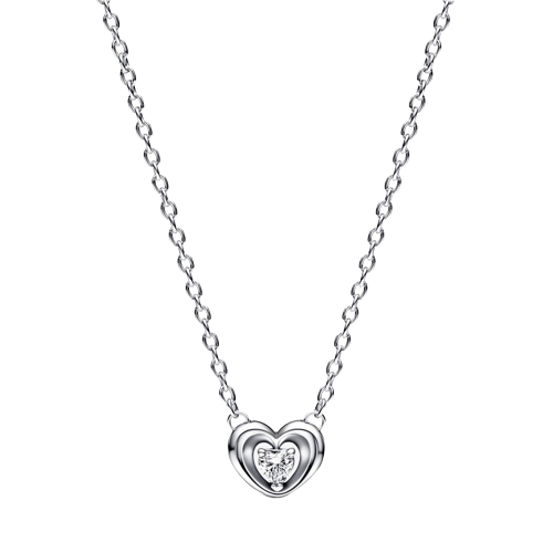 Collar Corazón Radiante y Gema Flotante