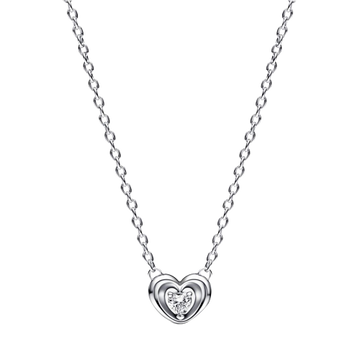 Collar Corazón Radiante y Gema Flotante