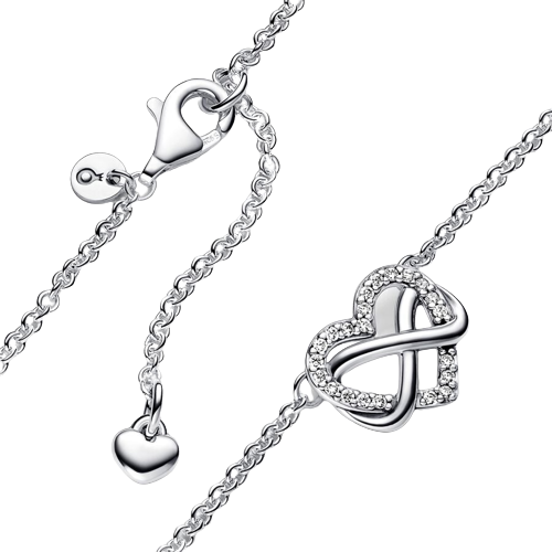 Collar Corazón Infinito Brillante