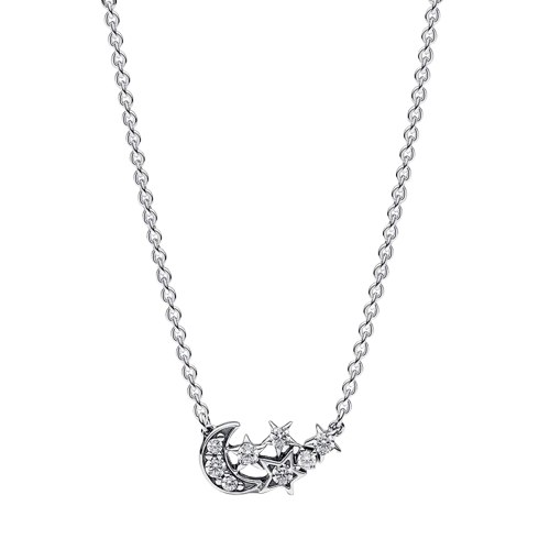 Collar Luna y Estrella Brillantes