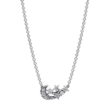 Collar Luna y Estrella Brillantes