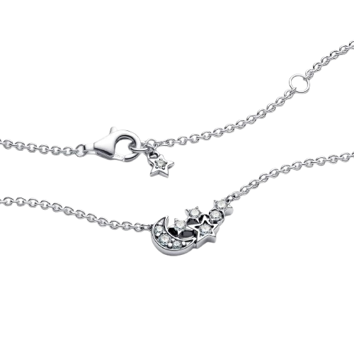 Collar Luna y Estrella Brillantes