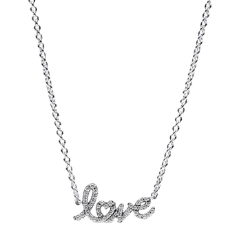 Collar Love Escrito a Mano Brillante