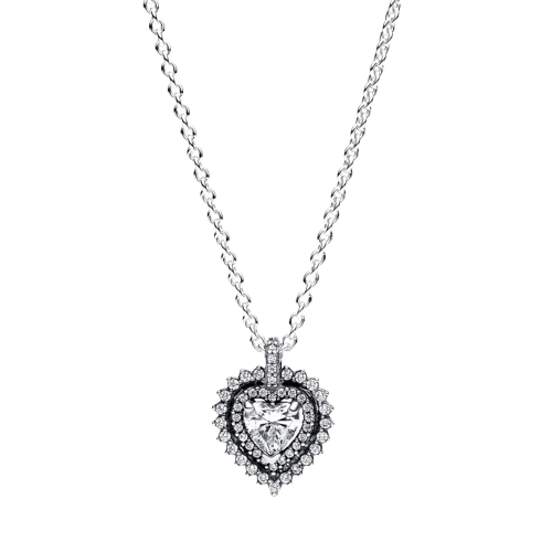 Collar Corazón Halo Brillante