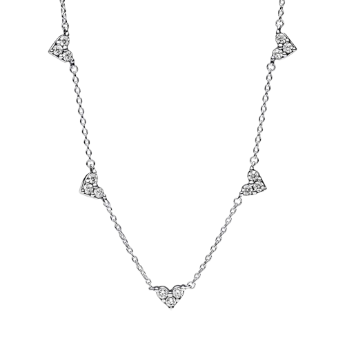 Collar Cadena Corazón Triple Gema