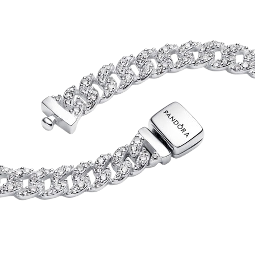 Collar Pandora Collar de Cadena Cubana de Pavé - Imagen 3