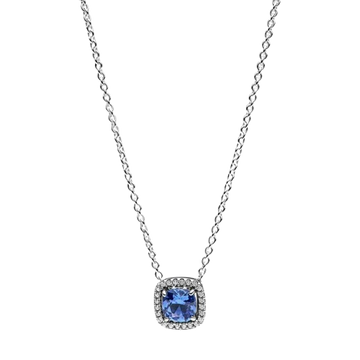 Collar Halo Azul Cuadrado Brillante