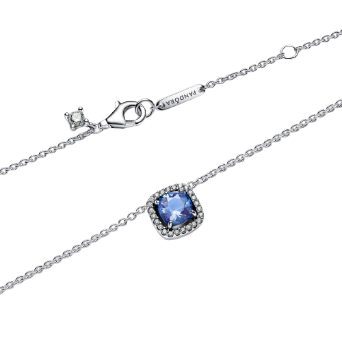 Collar Halo Azul Cuadrado Brillante