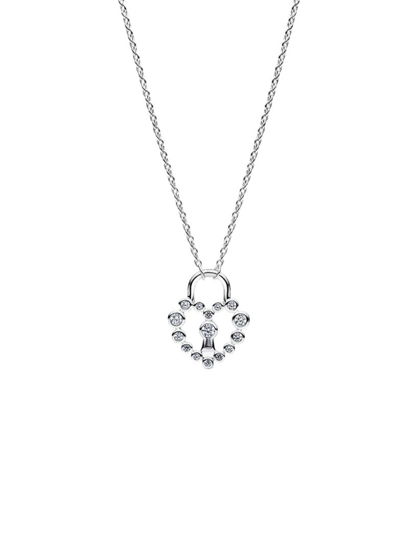 Collar Candado Corazón Brillante - vista 1