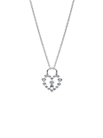 Collar Candado Corazón Brillante - vista 1