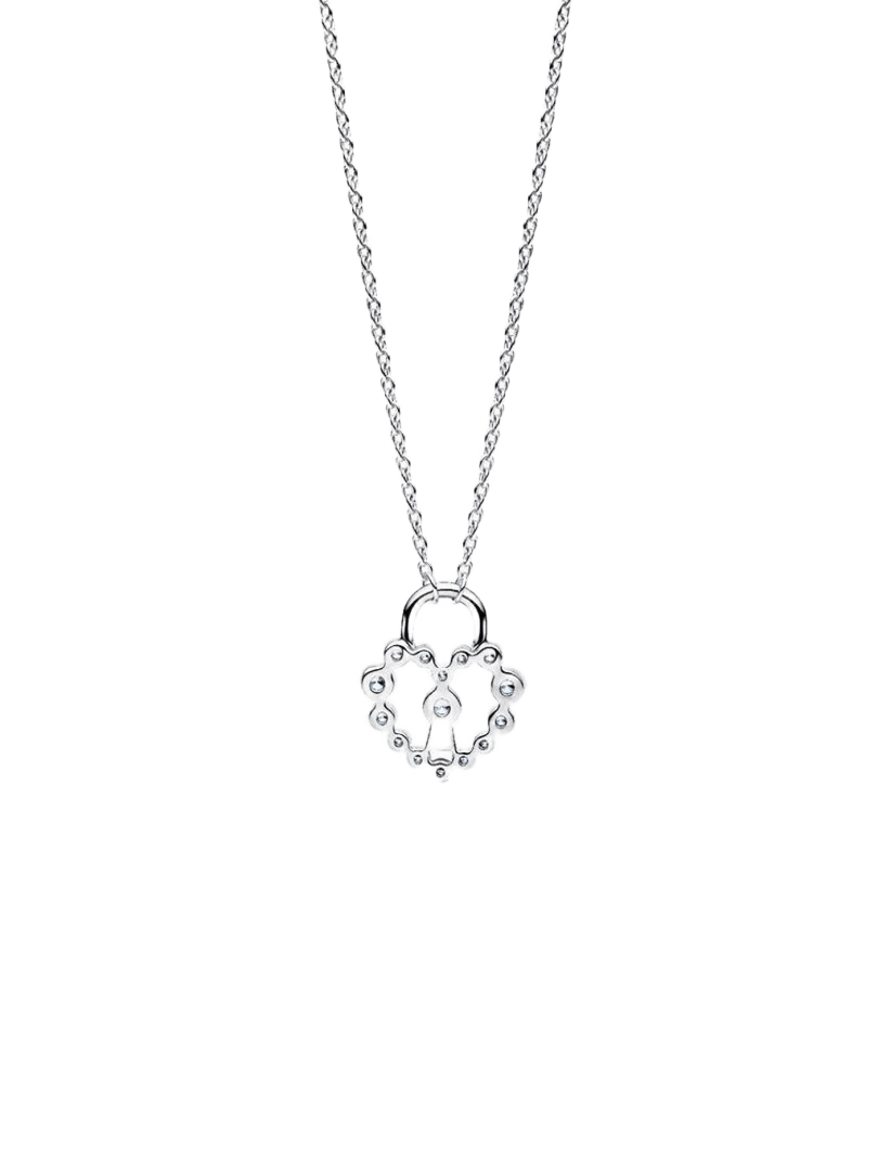 Collar Candado Corazón Brillante - vista 2