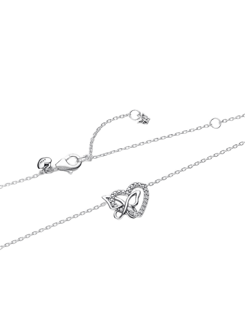 Collar Corazón y Mariposa Entrelazados - vista 3