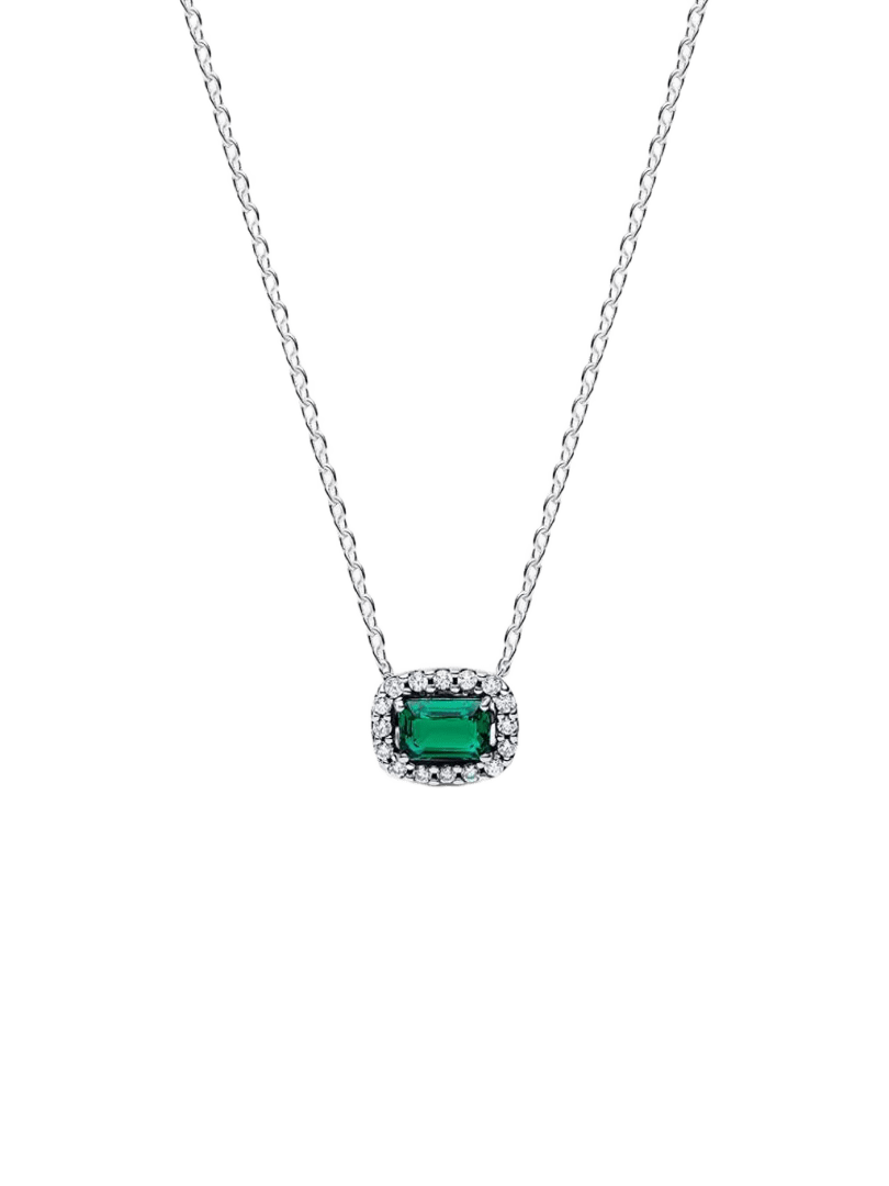 Collar Halo Rectangular Verde Brilllante - vista 1