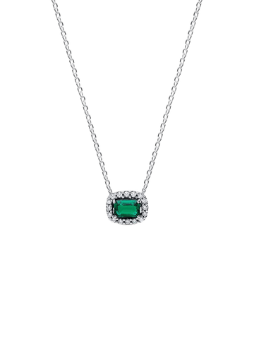 Collar Halo Rectangular Verde Brilllante - vista 1