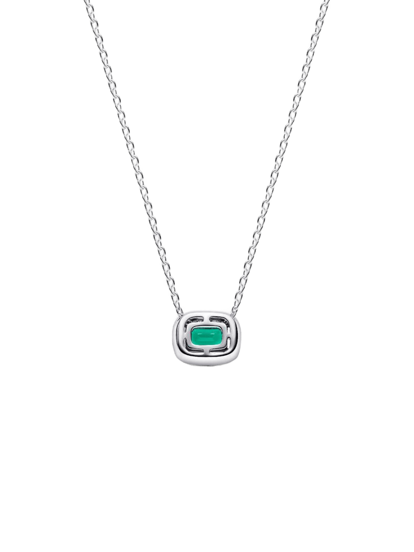 Collar Halo Rectangular Verde Brilllante - vista 2