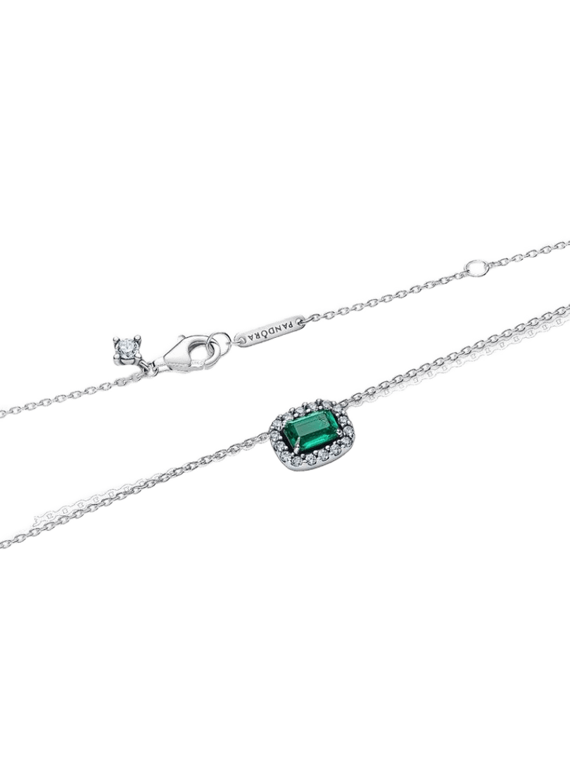 Collar Halo Rectangular Verde Brilllante - vista 3