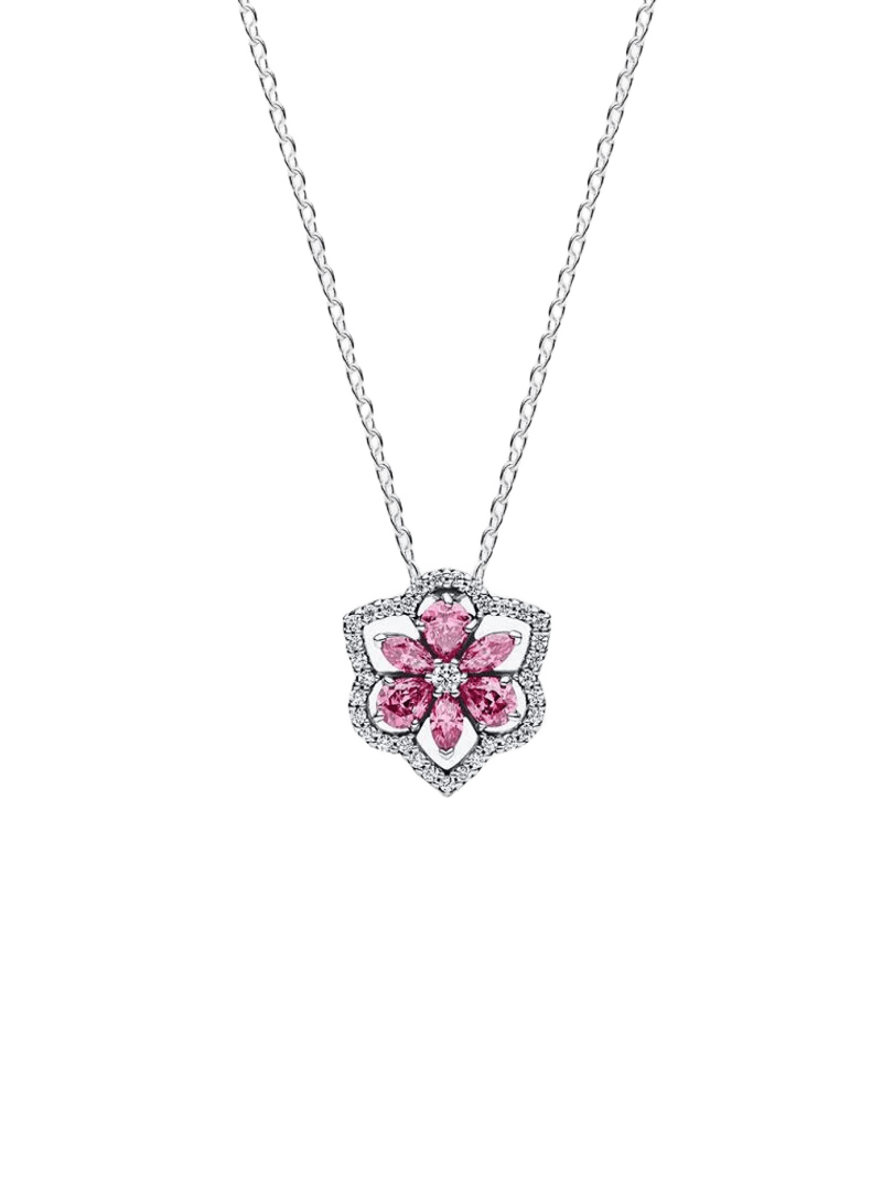 Collar Herbario Flor Rosa Brillante - vista 1